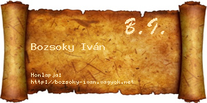 Bozsoky Iván névjegykártya
