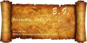 Bozsoky Iván névjegykártya