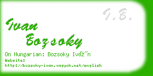 ivan bozsoky business card